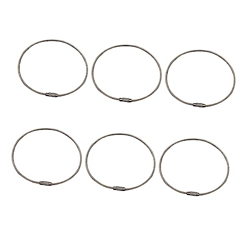 JUMPLAWN 6stücke Cuttlefish Bone Haken Edelstahl Drahtseil Ringe Silber Robuste Aufhängung Für Früchte Und Gemüse Praktischer Schnellverschluss von JUMPLAWN