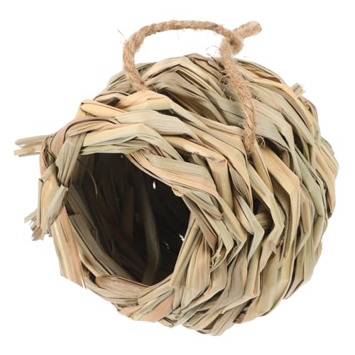 JUMPLAWN Gewebtes Vogelhaus für Kleintiere Handgefertigt aus Stroh Atmungsaktive Hamsterhütte Komfortables für Innen und Außenbereich Rustikales Design JUMPLAWN Gewebtes Vogelhaus für Kleintiere Handgefertigt aus Stroh Atmungsaktive Hamsterhütte Komfortables für Innen und Außenbereich Rustikales Design von JUMPLAWN