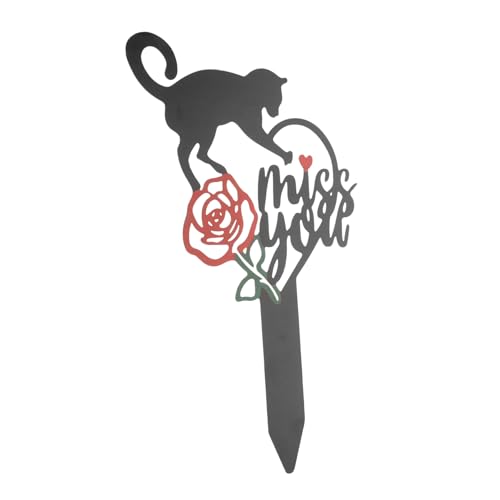 JUMPLAWN Grabstein Figuren Haustier-Denkmal Welpen Pads Tierurnen für Hundeasche Grabpfahl-Dekoration Grab Garten Pfahl Grabschmuck Gedenkpfahlschild Gartenpfahl Metall Black JUMPLAWN Grabstein Figuren Haustier-Denkmal Welpen Pads Tierurnen für Hundeasche Grabpfahl-Dekoration Grab Garten Pfahl Grabschmuck Gedenkpfahlschild Gartenpfahl Metall Black von JUMPLAWN