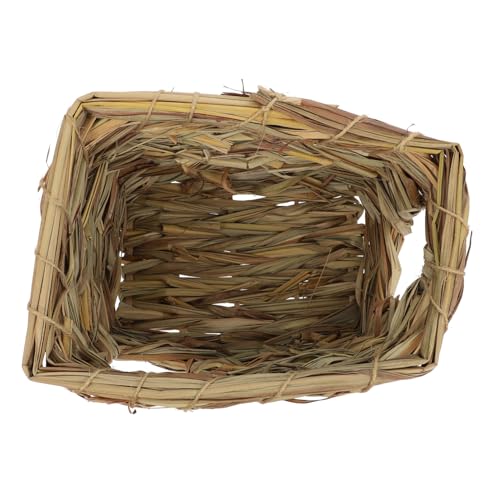 JUMPLAWN Hamster Nest und Versteck aus Handgewebtem Naturstroh Langlebiges Labyrinth und Tunnelspielzeug für Kleine Haustiere Sicherer Rückzugsort und Spielhaus für Hamster und von JUMPLAWN