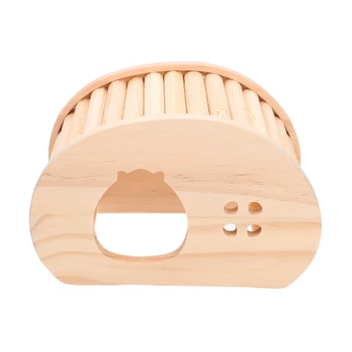 JUMPLAWN Hamsterhaus aus Holz mit Kuschelhöhle für Kleine Haustiere Langlebiges und Versteck für Hamster und Zwerghamster Sichere Schlafhütte für Gemütliche Ruhezeiten von JUMPLAWN