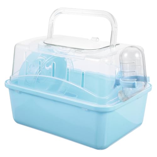 JUMPLAWN Tragbarer Hamsterkäfig mit Durchsichtiger Transportbox für Kleintiere Reise Hamsterkäfig Robuster Haustierkäfig für Draußen Kompakter und Leichter Tierkäfig für Hamster und Mäuse von JUMPLAWN