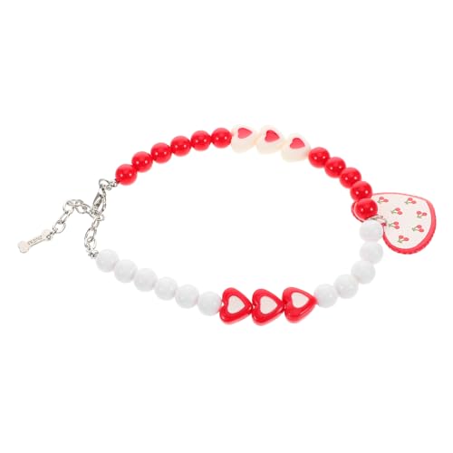 JUMPLAWN Haustier Halskette Katze Herz Halsband Netter Katzenkragen Halskette Mit Katzenkette Kätzchenkragen Haustierzubehör Hundeschmuck Katze Halskette Katzenhalsband Plastik von JUMPLAWN