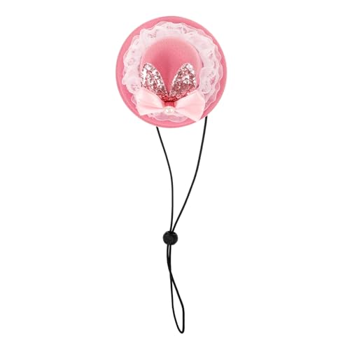 JUMPLAWN Haustier Hut klein Hündchen Hundepartyhut Kostüm Ohren Sonne hundefressnäpfe katzenhaus hundesofa hundesnack Katzenbedarf Katze-Osterhasen-Hut Welpenzubehör Stoff Rosa von JUMPLAWN