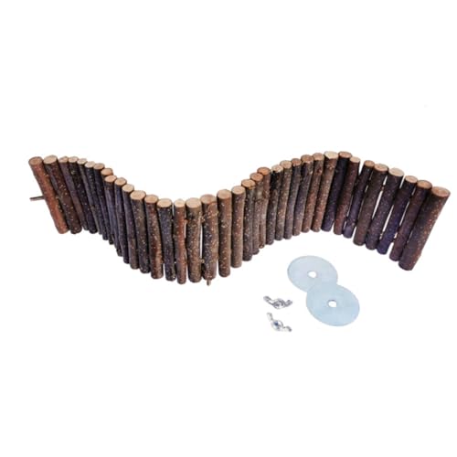 JUMPLAWN Haustier Kletterleiter aus Holz Hängende Brücke für Hamster Meerschweinchen und Andere Kleintiere Kauspielzeug und Spielplatz für Haustiere zu Reinigen von JUMPLAWN