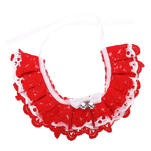 JUMPLAWN Haustier-Kleidung Liefert Haustier-Hals-Ornament Rote Spitze Kragen Silber Glocke Haustier Dressing Zubehör JUMPLAWN Haustier-Kleidung Liefert Haustier-Hals-Ornament Rote Spitze Kragen Silber Glocke Haustier Dressing Zubehör von JUMPLAWN