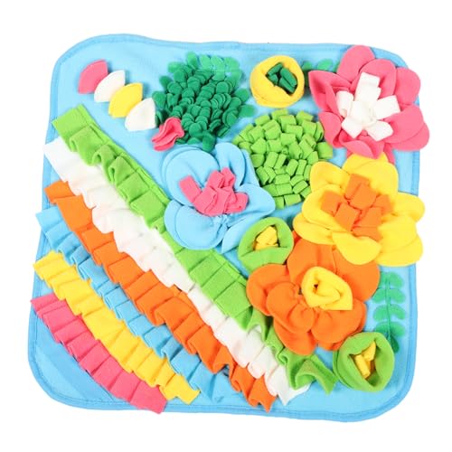 JUMPLAWN Haustier-Slow-Food-Matte Hundespielzeug Matte Haustieranreicherungsmatte Schnüffelpads Für Haustiere Schnüffelkissen Für Haustiere Haustier Interaktive Matte Blue Polarfleece von JUMPLAWN