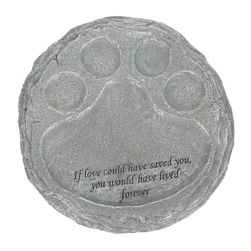 JUMPLAWN Grabstein Für Hund Aus Harz Personalisiertes Gedenkstein-Design Mit Pfoten-Motiv Haustier-gedenkgeschenk Für Gartenhofdekoration von JUMPLAWN