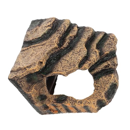 JUMPLAWN Haustierprodukte Kletterplattformbrücke Schildkrötenfelsen Reptilienförmige Schildkröten Sonnenschildkröten Versteckloch Ornament Schildkröten Dock Terrarien Aquarien Sonnenfisch von JUMPLAWN