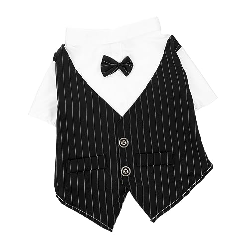 JUMPLAWN Hochzeitskostüm für Schwarzes Outfit mit Fliege für Kleine und Große Hundekleidung für Hochzeiten und Besondere Anlässe Wiederverwendbar und Waschbar von JUMPLAWN