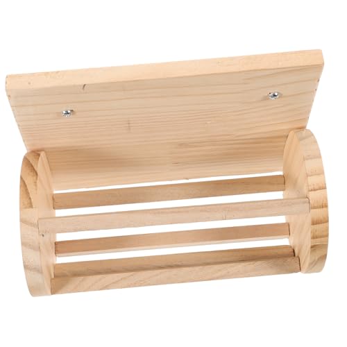 JUMPLAWN Holz Futterautomat für Kaninchen und Meerschweinchen Großer Heufütterer aus Langlebigem Holz Einfacher Heuraufe Halter für Kleintierkäfige Geeignet für Hamster und Chinchillas von JUMPLAWN