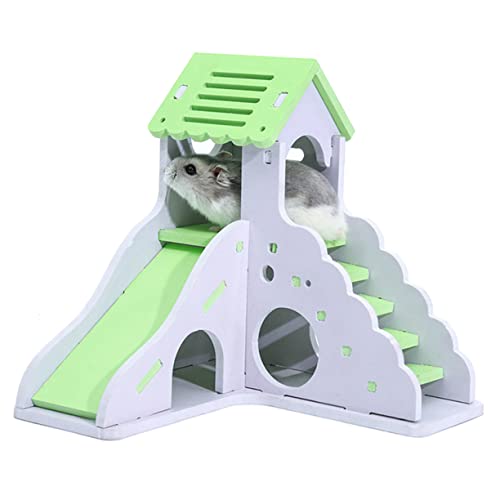 JUMPLAWN Holz Hamsterhaus Bunt Kleines Spielversteck aus Sicherem Holz mit Schlaf und Versteckfunktion für Hamster und Kleine Haustiere Langlebiges Nest Spielhaus in Hellgrün JUMPLAWN Holz Hamsterhaus Bunt Kleines Spielversteck aus Sicherem Holz mit Schlaf und Versteckfunktion für Hamster und Kleine Haustiere Langlebiges Nest Spielhaus in Hellgrün von JUMPLAWN