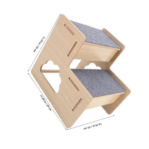 JUMPLAWN Holz Haustiertreppe für Kleine Hunde und Katzen Weiche rutschfeste Stabile Tragbare Pet Step Leiter Einfach zu Montierende Vielseitige Hundetreppe für Sofa und Bett von JUMPLAWN
