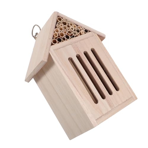 JUMPLAWN Holz Insektenhotel Insektenhaus Für Garten Und Outdoor Nistkasten Für Wildbienen Und Schmetterlinge Unterschlupf Aus Naturholz von JUMPLAWN