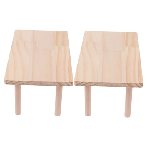 JUMPLAWN 2stücke Hamster Spielplattform Aus Holz Multifunktionale Käfiglandschaft Für Hamster Kleine Haustiere Robustes Design Für Sicheres Spielen Und Klettern von JUMPLAWN