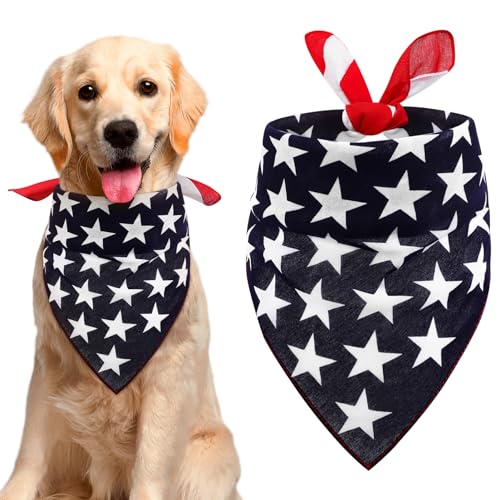 JUMPLAWN Multifunktionales Hundehalsband Mit Amerikanischem Flaggenmuster Haustier-Halskette Dekoration Stilvolles Halsband Lätzchen von JUMPLAWN