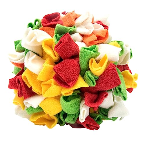 JUMPLAWN Hundespielzeug Sniff Ball aus Robustem Gummi Interaktiver Spielball zur Mentalen Beschäftigung und Langsamen Fütterung Bunte Leckerli Spielzeugkugel für Welpen und Kleine Hunde von JUMPLAWN