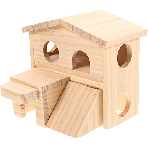 JUMPLAWN Käfig Zubehör für Hamster Doppeldeckschloss Rattenkäfig mit Komfortablem Spielhaus für Kleine Haustiere und Gesunden Schlafplatz von JUMPLAWN