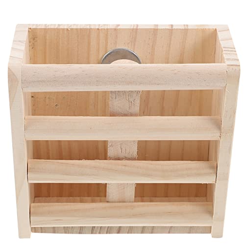 JUMPLAWN Kaninchenfutterspender aus Holz Futterspender für Meerschweinchen Käfig Zubehör für Kleintiere Langlebiger Futterhalter Einfach zu Verstauen und Anzubringen von JUMPLAWN