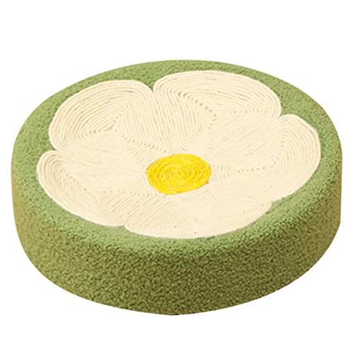 JUMPLAWN Katzenkratzer Bequeme Krallenmatte Für Katzen Langlebige Kratzschale Aus Jute Und Kratzen Fördert Die Fitness Und Einsamkeit Blühendes Design von JUMPLAWN