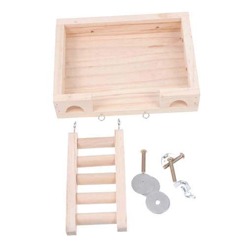 JUMPLAWN Kleines Holzspielzeug Für Hamster Zweistufige Plattform Mit Kletterleiter Haustierkäfig Zubehör Für Aktive Hamster Und Sicher JUMPLAWN Kleines Holzspielzeug Für Hamster Zweistufige Plattform Mit Kletterleiter Haustierkäfig Zubehör Für Aktive Hamster Und Sicher von JUMPLAWN