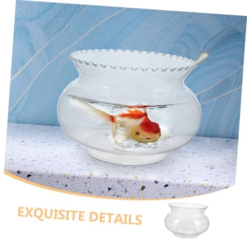 JUMPLAWN Kunststoff Fischschale Rund Klar Luftdurchlässig Betta Aquarium Tischdeko für Zuhause Büro Kleine Fische und Pflanzen Terrarium Kompakt Platzsparend JUMPLAWN Kunststoff Fischschale Rund Klar Luftdurchlässig Betta Aquarium Tischdeko für Zuhause Büro Kleine Fische und Pflanzen Terrarium Kompakt Platzsparend von JUMPLAWN