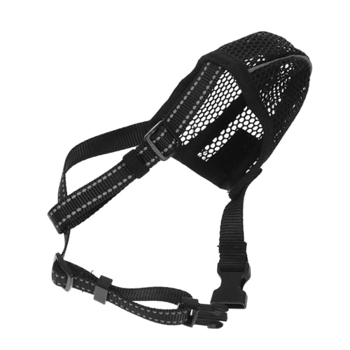 JUMPLAWN Maulkorb für Verstellbarer Hundemaulkorb Weicher Hundemaulkorb Hundehalsbänder gegen Bellen Bund Welpe Katzenmaulkorb zum Beißen kleine hundemaulkörbe Polyester Black von JUMPLAWN
