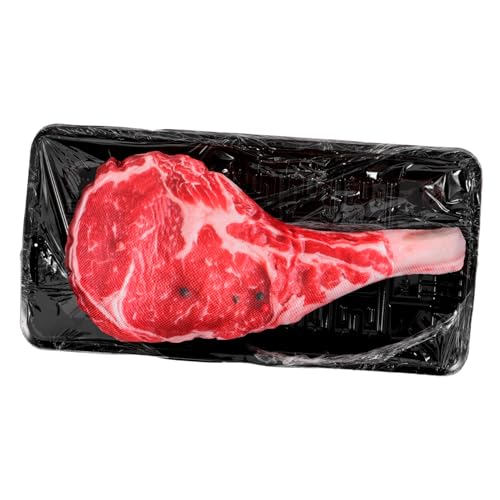JUMPLAWN Niedliches Plüschspielzeug für Hunde im Steak Design Quietschendes Kauspielzeug für Kleine Hunde Interaktiv Beschäftigung zur Linderung von Langeweile Gesunder Zähne von JUMPLAWN