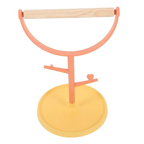 JUMPLAWN Papageien-Bodenständer Desktop Bird Barch Vogelbarsch Ausbildung Haustier vogelkäfig zubehör vogelzubehör für käfig Vogel Stehen Trainingsstand für Vogelpapageien hölzern Orange von JUMPLAWN