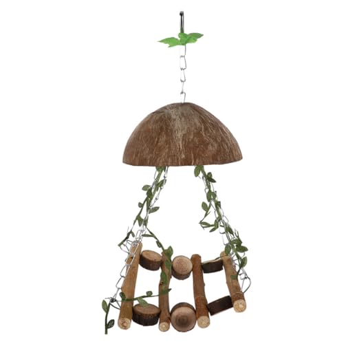 JUMPLAWN Papageienschaukel aus Natürlichem Holz Bissfestes für Wellensittiche und Nymphensittiche für Training und Gleichgewicht mit Stabiler Hängematte und Sicherem Design JUMPLAWN Papageienschaukel aus Natürlichem Holz Bissfestes für Wellensittiche und Nymphensittiche für Training und Gleichgewicht mit Stabiler Hängematte und Sicherem Design von JUMPLAWN