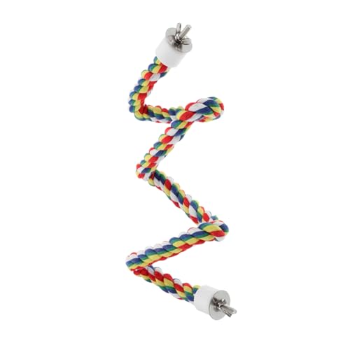 JUMPLAWN Papageienschwungkletterspielzeug Mit Farbenfrohen Baumwollseil Rotierende Leiter Für Vögel Papageienkletternbarch Für Sittiche Und Kakera Käfige von JUMPLAWN