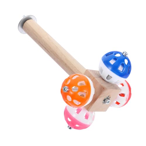 JUMPLAWN Rotation Ball Vogelstand-Spielzeug Holzspielzeug Für Papageien Vogel-käfig Zubehör Stabile Und Sichere Vogelperche Mit Konturiertem Griff Installieren Für Wellensittiche Große Vöge von JUMPLAWN
