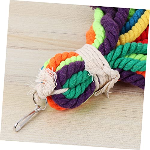 JUMPLAWN Parrot Chewing Toy Baumwollseil Hängespielzeug für Kleine Vögel Papageienspielzeug Sicher Langlebig Fördert Beschäftigung und Kletterspaß Geeignet für Zufällige Zufällige Farbe von JUMPLAWN
