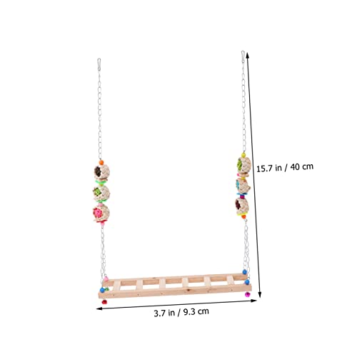 JUMPLAWN Pet Chicken Swing Holz Kletterspielzeug Hängende Schaukel für Hühner Hahn und Henne für Vögel Käfig Zubehör Sitzstange zum Klettern und Schaukeln Zufällige Farbe Zufällige Farbe von JUMPLAWN
