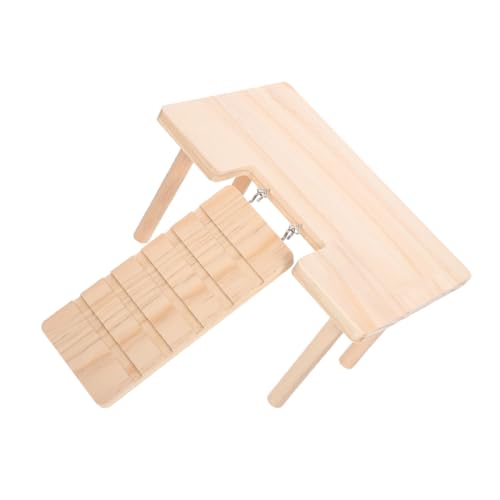 JUMPLAWN Plattform Für Hamsterkäfige Kleine Holzplattform Plattformspielzeug Für Kleintiere Esstisch Für Hamster Plattformspielzeug Aus Holz Für Hamster Käfigrampe Aus Holz Beige Hölzern von JUMPLAWN