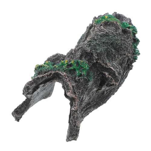 JUMPLAWN Reptilien Versteck aus Langlebigem Harz Dunkle Höhle für Echsen und Schildkröten Natürliches Terrarium Zubehör Wetterbeständige Terrarien Dekoration Geeignet für von JUMPLAWN
