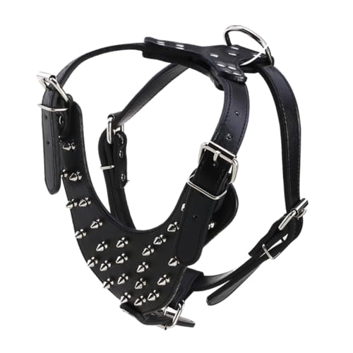 JUMPLAWN Sicheres Und Stilvolles Hundegeschirr Mit Metallspikes Verstellbares Welpengeschirr Bequeme Passform Verhindert Ziehen Bei Outdoor Aktivitäten Und Spaziergängen von JUMPLAWN