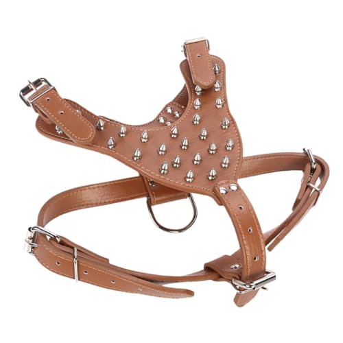 JUMPLAWN Sicheres Und Stilvolles Hundegeschirr Mit Metallspikes Verstellbares Welpengeschirr Bequeme Passform Verhindert Ziehen Bei Outdoor Aktivitäten Und Spaziergängen von JUMPLAWN