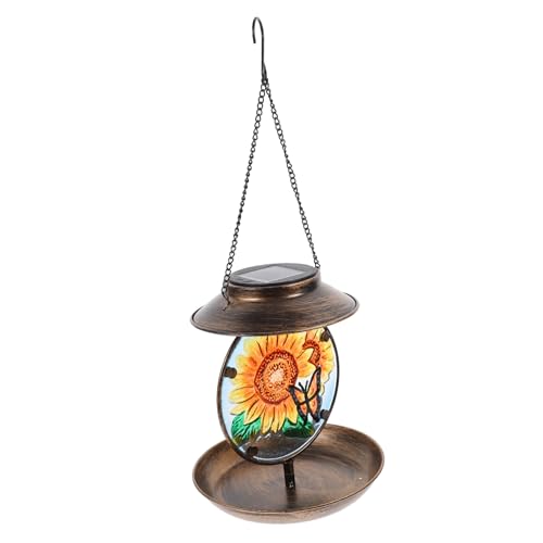 JUMPLAWN Solar Bird Feeder mit Solarleuchte Metall Vogelbad für Wildvögel Hängende Futterstation für Garten Dekorative Vogelfütterung für Outdoor JUMPLAWN Solar Bird Feeder mit Solarleuchte Metall Vogelbad für Wildvögel Hängende Futterstation für Garten Dekorative Vogelfütterung für Outdoor von JUMPLAWN