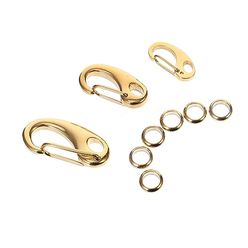 JUMPLAWN Teilige Kragenanhänger Clips Für Haustier Id Mit Kabelbaumringen Aus Rostfreiem Stahl Und Langlebig Für Haustierhalsband Und Geschirr Goldene Farbe von JUMPLAWN