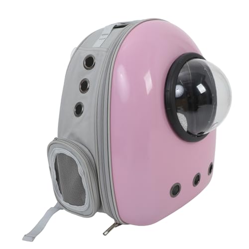 JUMPLAWN Transparenter Haustierrucksack Kätzchenrucksack Kapsel-Haustiertasche Katzen Rucksack Katzen Tragetasche Katzen transporttasche Katzentrage groß tragbare Katzentasche STK Rosa von JUMPLAWN