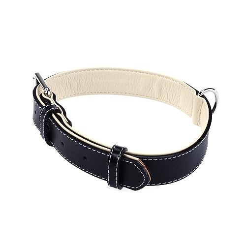 JUMPLAWN Verstellbares Hundehalsband aus Echtem für Große Hunde XXL Schwarz Bequemes PU Stilvolles Design für Männliche und Weibliche Haustiere Fach Einstellbar JUMPLAWN Verstellbares Hundehalsband aus Echtem für Große Hunde XXL Schwarz Bequemes PU Stilvolles Design für Männliche und Weibliche Haustiere Fach Einstellbar von JUMPLAWN
