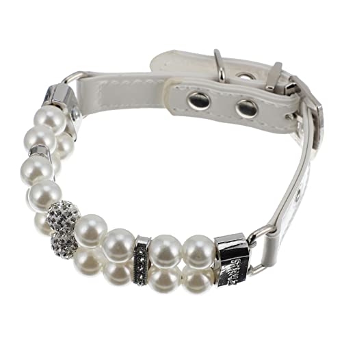 JUMPLAWN Verstellbares Hundehalsband mit Leine Handgefertigtes Hundehalsband mit Perlen Geeignet für Kleine und Mittelgroße Hunde Design für Besondere Anlässe von JUMPLAWN