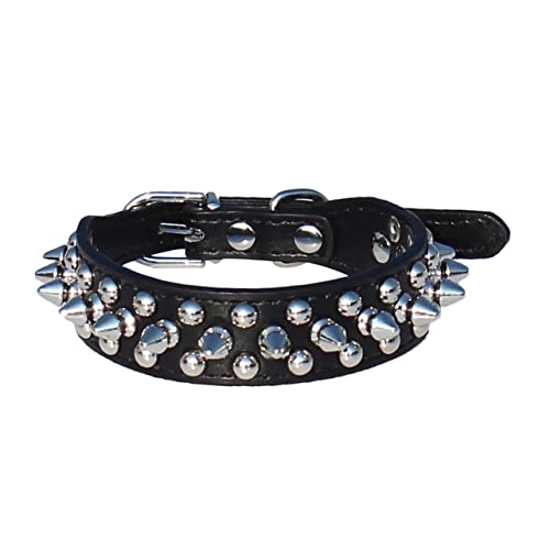JUMPLAWN Verstellbares PU Hundehalsband Mit Nieten Für Kleine S Langlebiges Haustierhalsband Aus Hochwertigem Material von JUMPLAWN