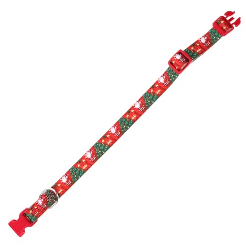JUMPLAWN Verstellbares Weihnachts Hundehalsband Leichtes Haustierhalsband mit Sicherheitsverschluss Komfortabel und Praktisch Geeignet für Kleine Hunde Festliches Xmas Design von JUMPLAWN