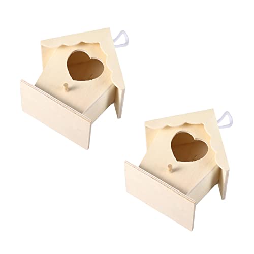 JUMPLAWN Vogelhäuschen Aus Holz Zum Aufhängen Vogelnest-Design Dekoratives Hängeornament Für Haus Und Garten Passend Für Kleine Vögel von JUMPLAWN