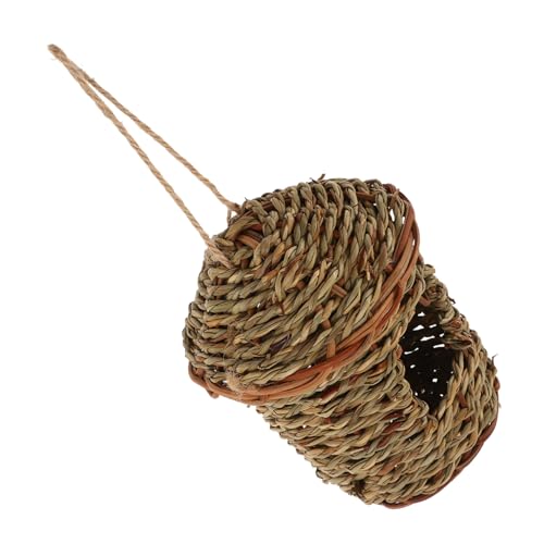 JUMPLAWN Vogelhaus aus Naturgras Handgewebtes für Papageien Wellensittiche und Andere Kleintiere Dekoratives Nest für Garten und Innenbereich Montieren von JUMPLAWN