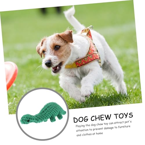 JUMPLAWN Welpen Kauspielzeug Dinosaurier Form Baumwollseil Robustes Hundespielzeug zur Zahnreinigung Beschäftigungsspielzeug für Welpen und Kleine Hunde von JUMPLAWN