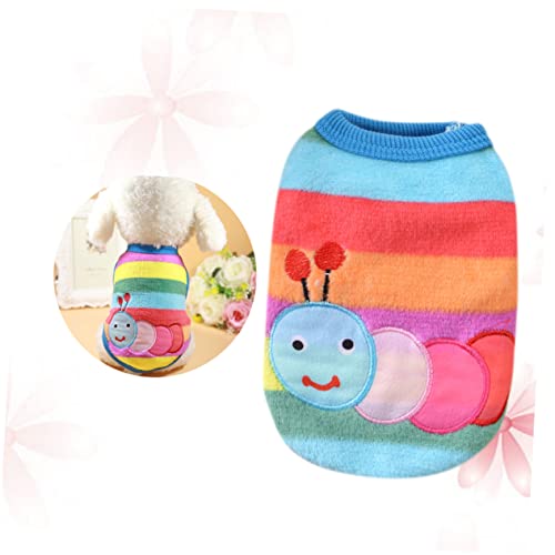 JUMPLAWN Winter Cartoon Fleece Hundekleidung Für Kleine Hunde Warmes Flanell Outfit Für Chihuahua Und Katzen Xs Bunte Raupe Bequem Und Einfach Anzuziehen Für Alltag Und Fotos von JUMPLAWN
