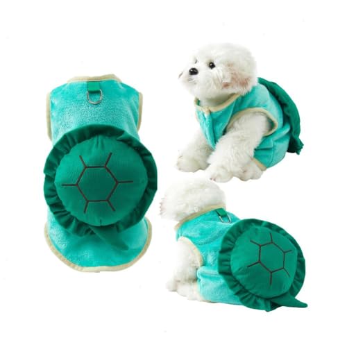 Schildkröten-Hundekostüm, Halloween, lustiges Cosplay, Hundemantel, Weihnachts-Welpen-Winterweste mit Abschleppring, Hundekostüme Halloween#Grün S#Grün M von JUNCHUANG